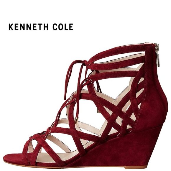 NWOB $120 Kenneth Cole New York Women's Dylan Wedge Sandal - Brick - 7.5 - Picture 1 of 7